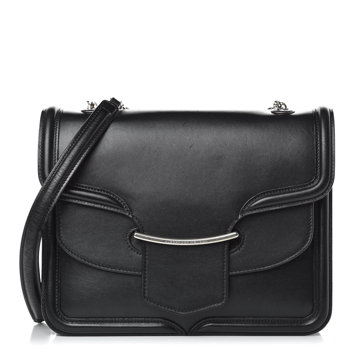 Alexander McQueen Calfskin Heroine Chain Satchel Black 1 of 18