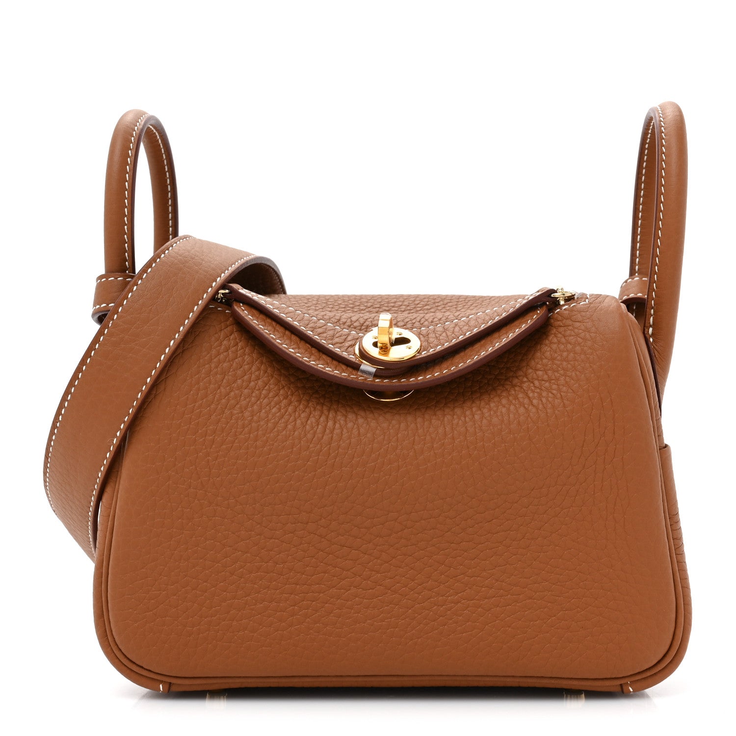 Hermes Taurillon Clemence Mini Lindy 20 Gold 1 of 10