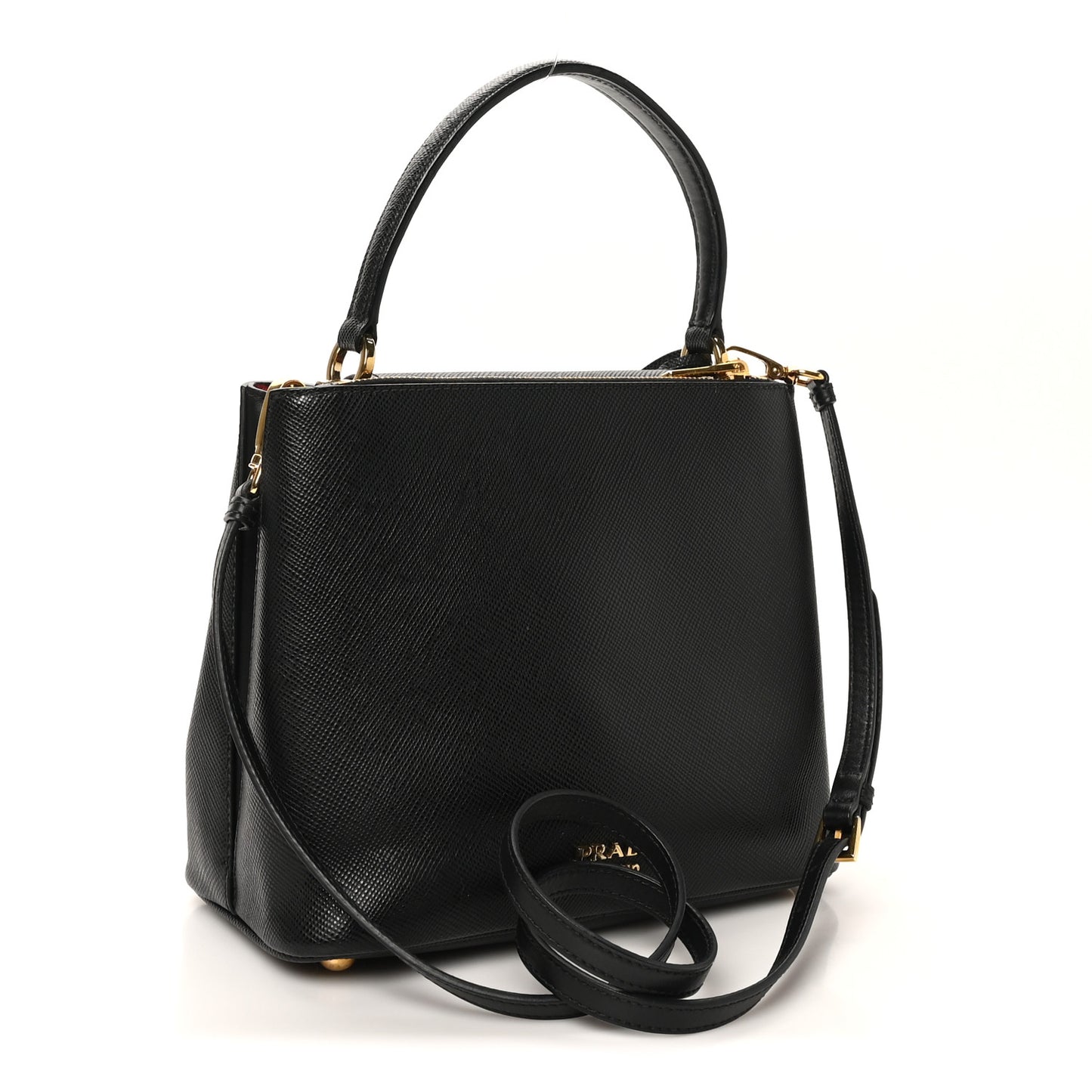 Saffiano Small Ingrid Top Handle Bag Black