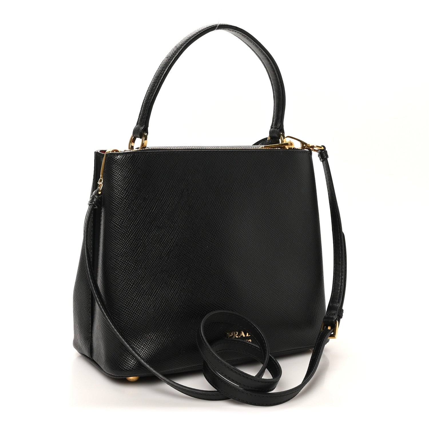 Prada Saffiano Small Ingrid Top Handle Bag Black 3 of 9