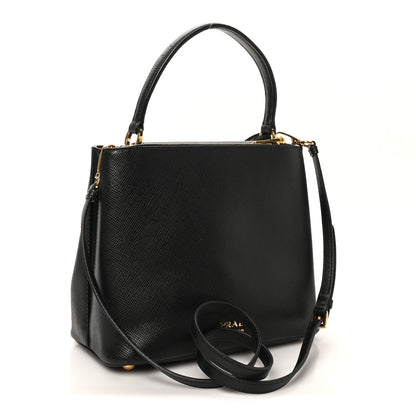 Prada Saffiano Small Ingrid Top Handle Bag Black 3 of 9