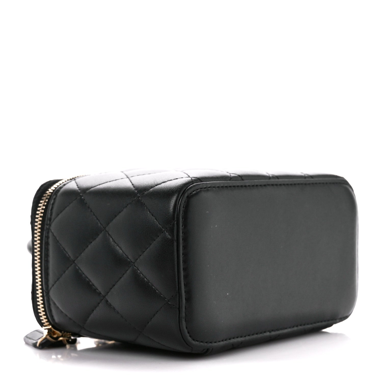 Chanel Lambskin Quilted Small Top Handle Vanity Case With Chain Black 4 of 11