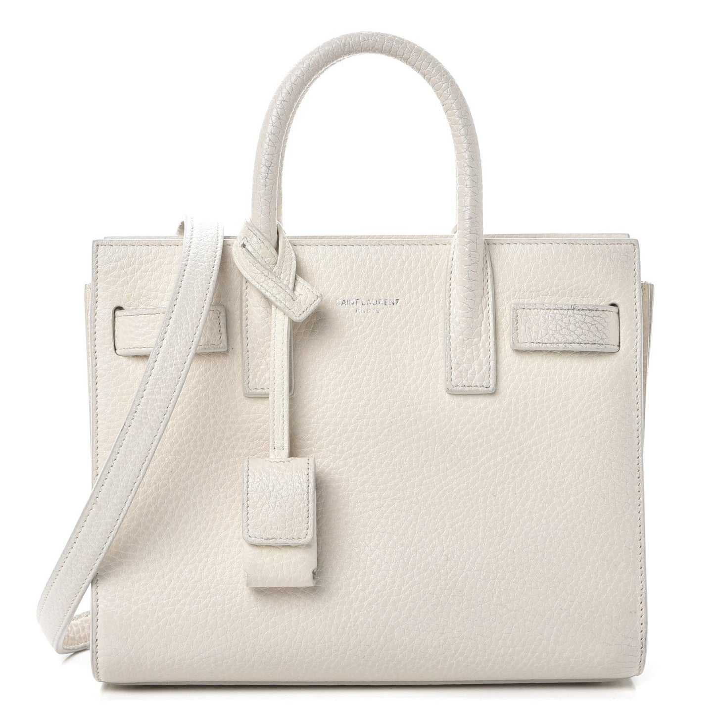 Calfskin Nano Sac de Jour Dove White