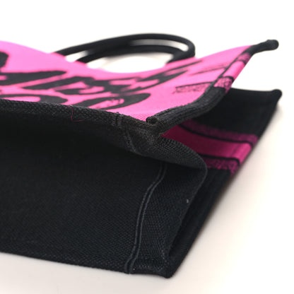 Christian Dior Canvas Embroidered Large Miss Dior Graffiti Book Tote Fuchsia Purple 10 of 12
