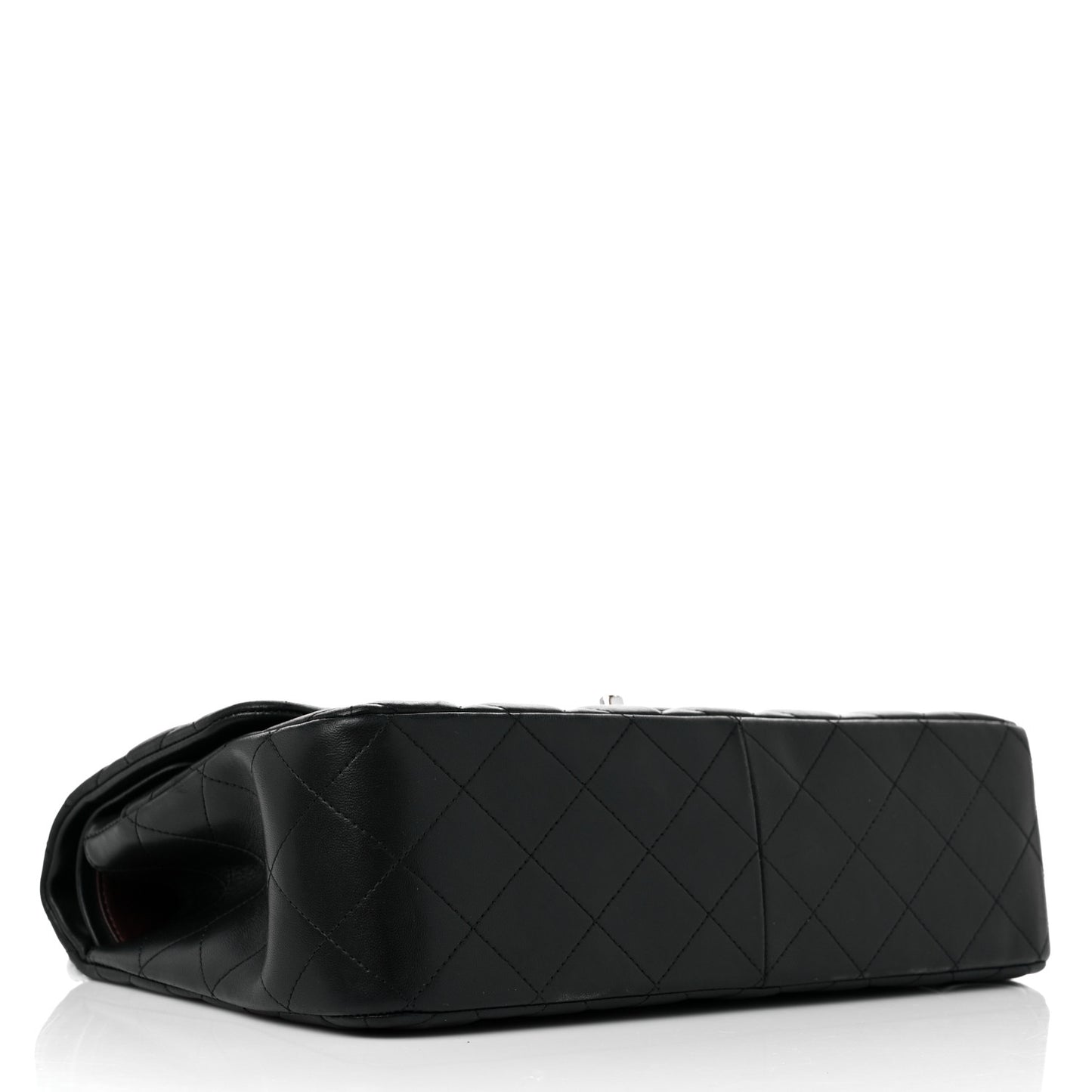 Lambskin Quilted Jumbo Double Flap Black