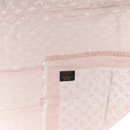 Louis Vuitton Silk Wool Monogram Shawl Rose 3 of 4