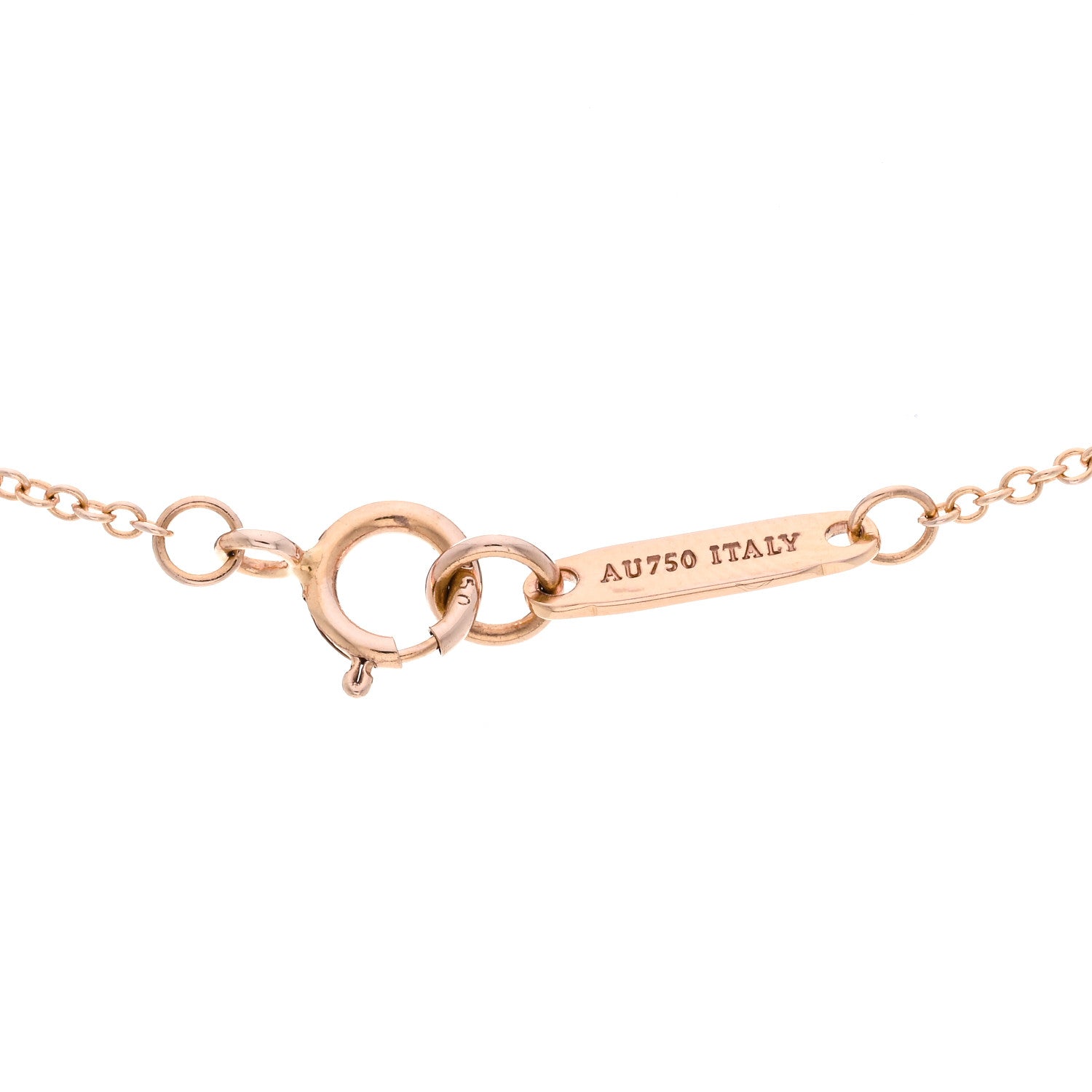 Tiffany 18K Rose Gold Diamond Mini Metro Horseshoe Pendant Necklace 4 of 5