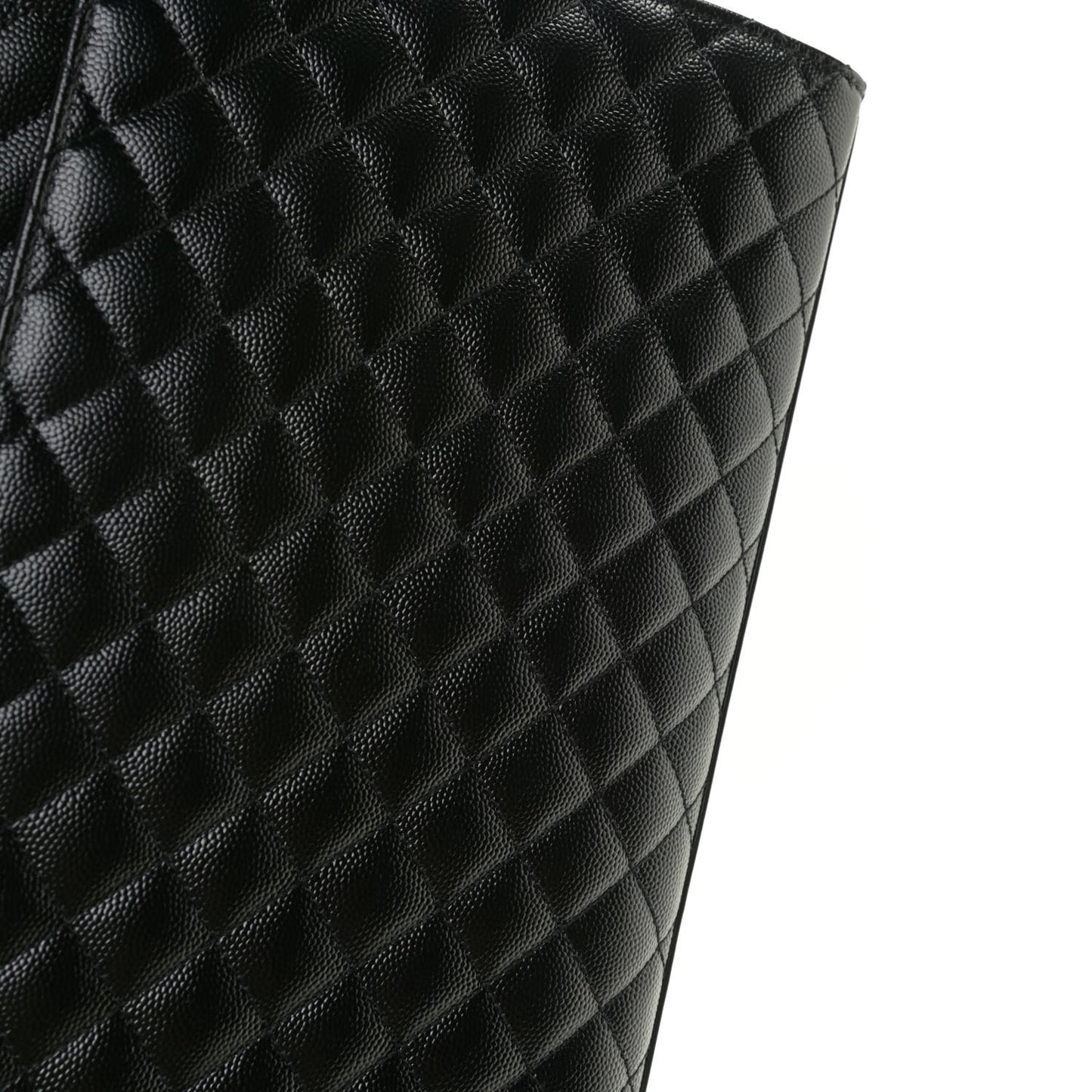 Grain De Poudre Textured Mixed Matelasse Large Triquilt Monogram Satchel Black