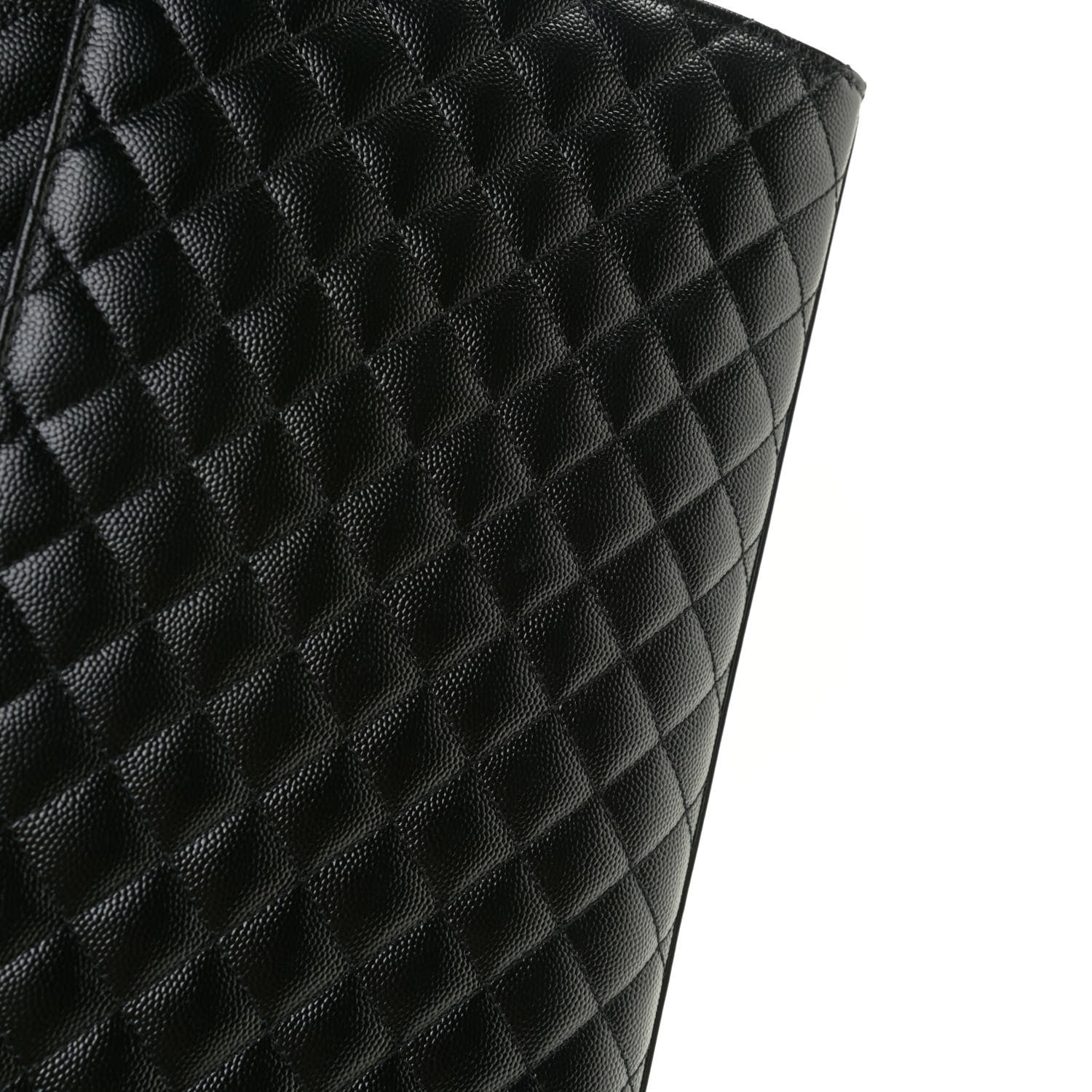 Saint Laurent Grain De Poudre Textured Mixed Matelasse Large Triquilt Monogram Satchel Black 13 of 13