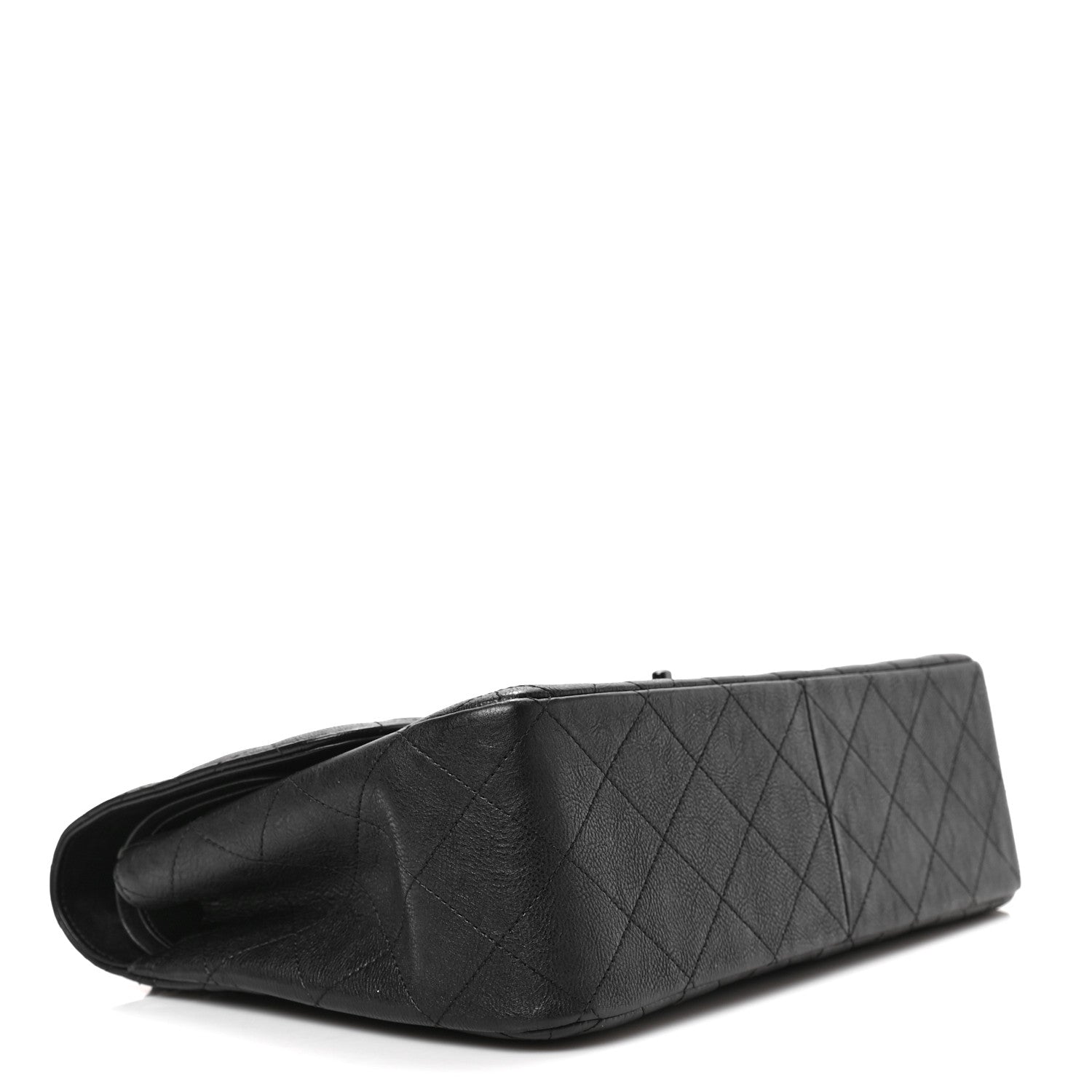 Chanel Crumpled Calfskin Quilted Jumbo Double Flap So Black 4 of 9