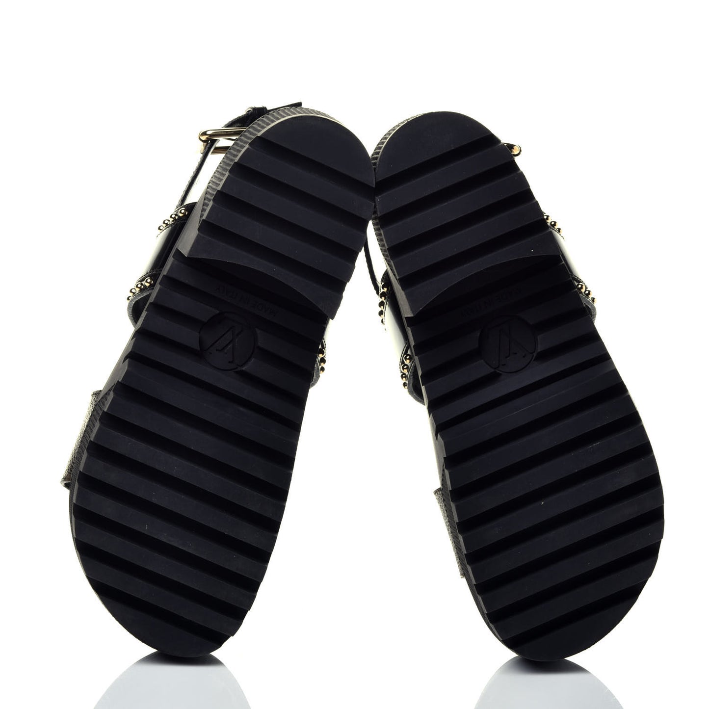 Calfskin Monogram Laureate Platform Sandals 36 Black