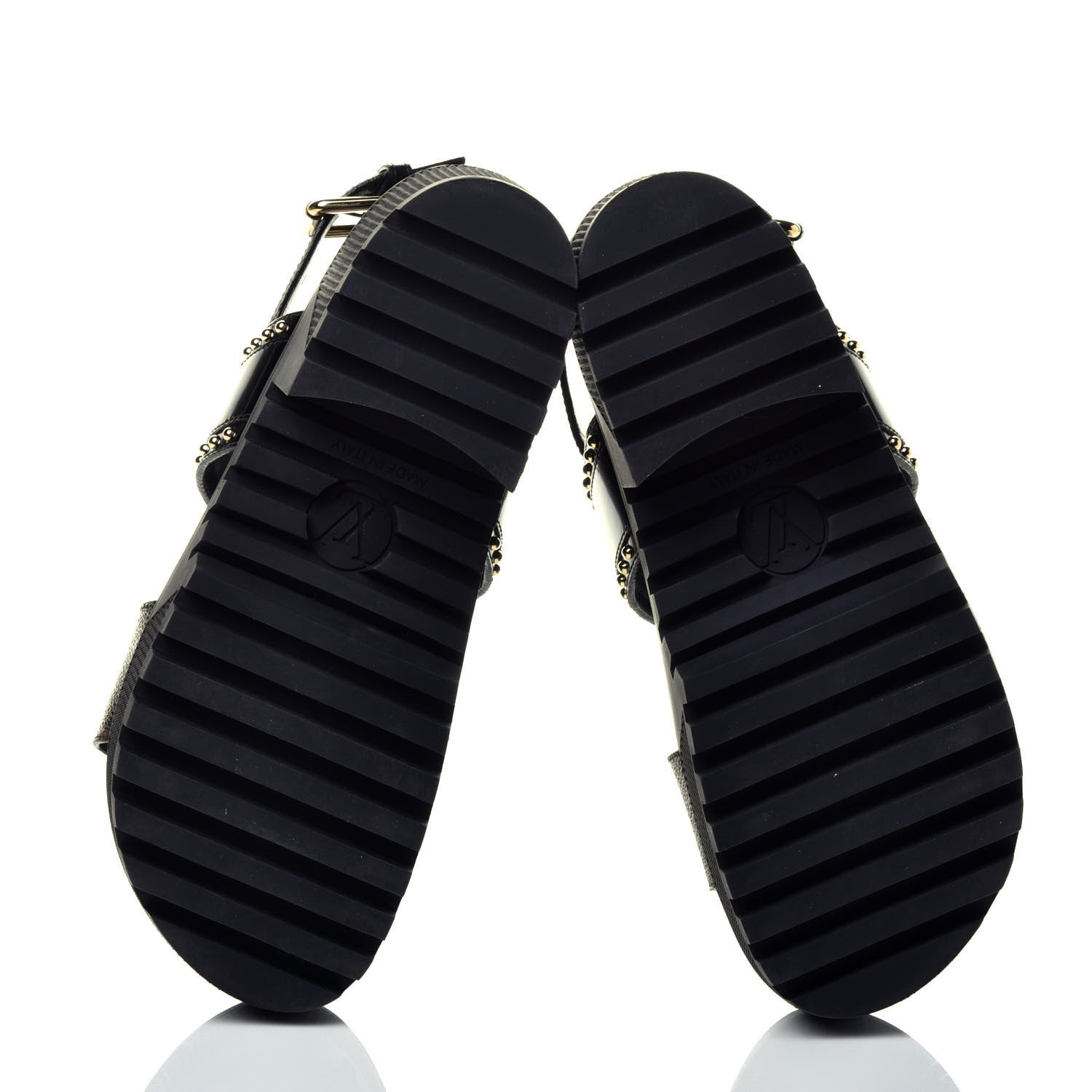 Louis Vuitton Calfskin Monogram Laureate Platform Sandals 36 Black 6 of 10
