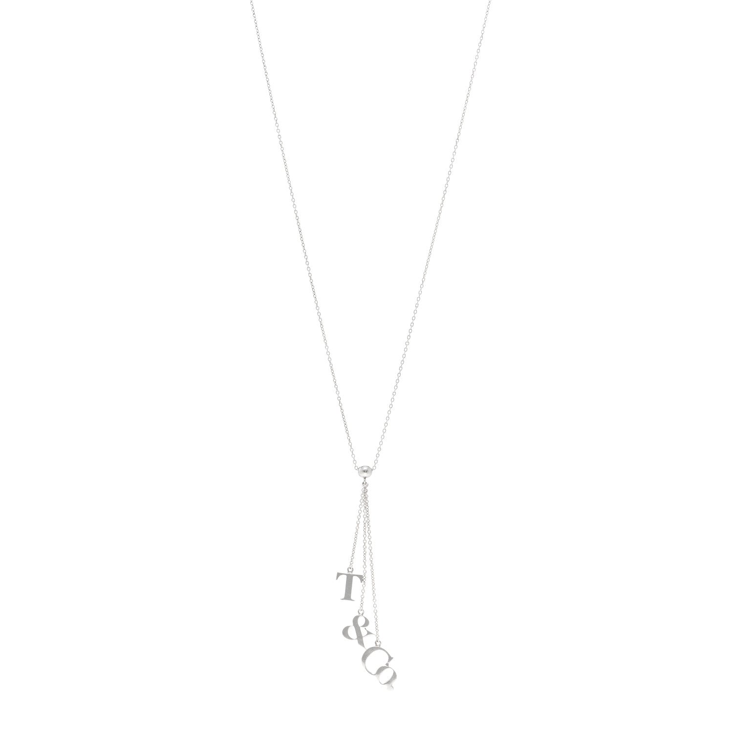 Tiffany Sterling Silver Letters Lariat Necklace 1 of 4