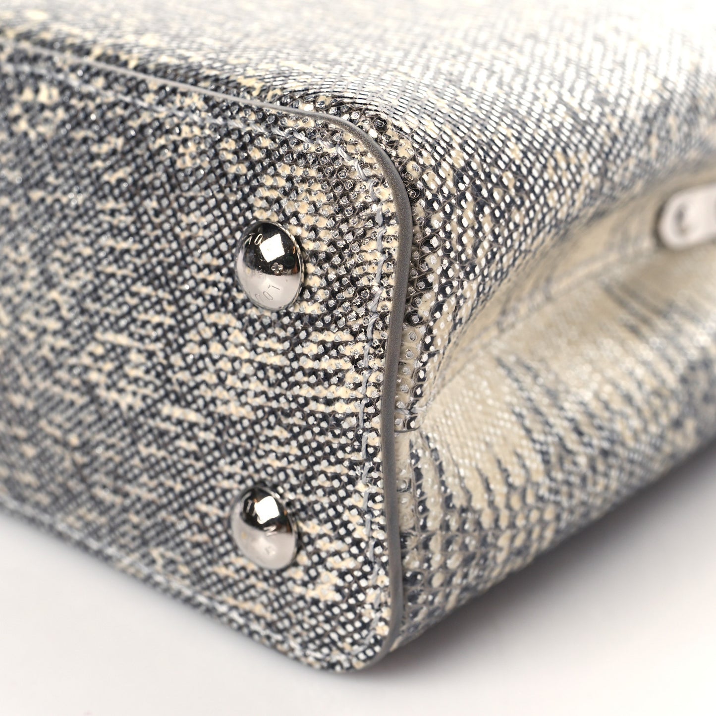 Lizard Mini Capucines Argento