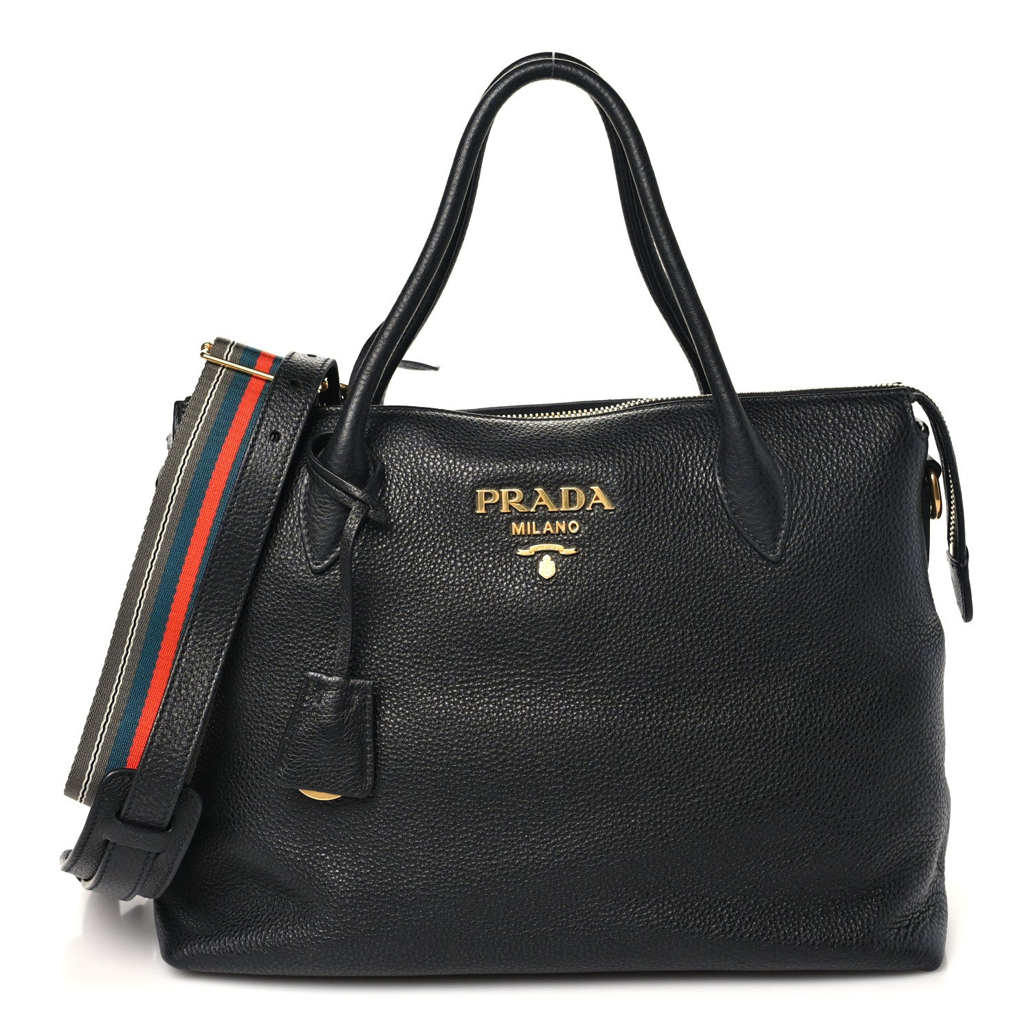 Prada Vitello Daino Tote Black 1 of 9