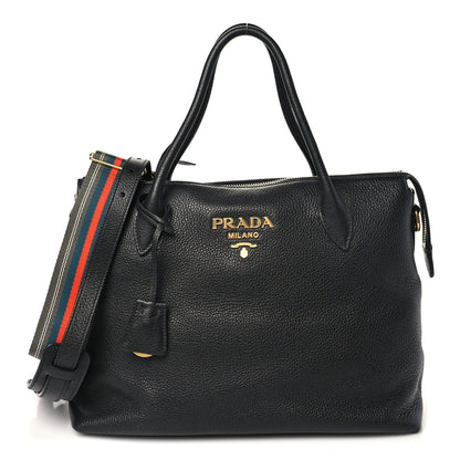 Prada Vitello Daino Tote Black 1 of 9
