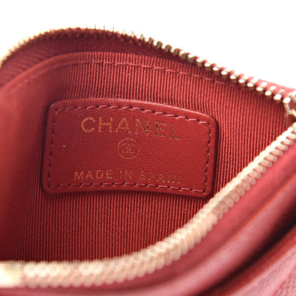 Chanel Caviar Quilted CC Zip Card Holder Red 6 of 7