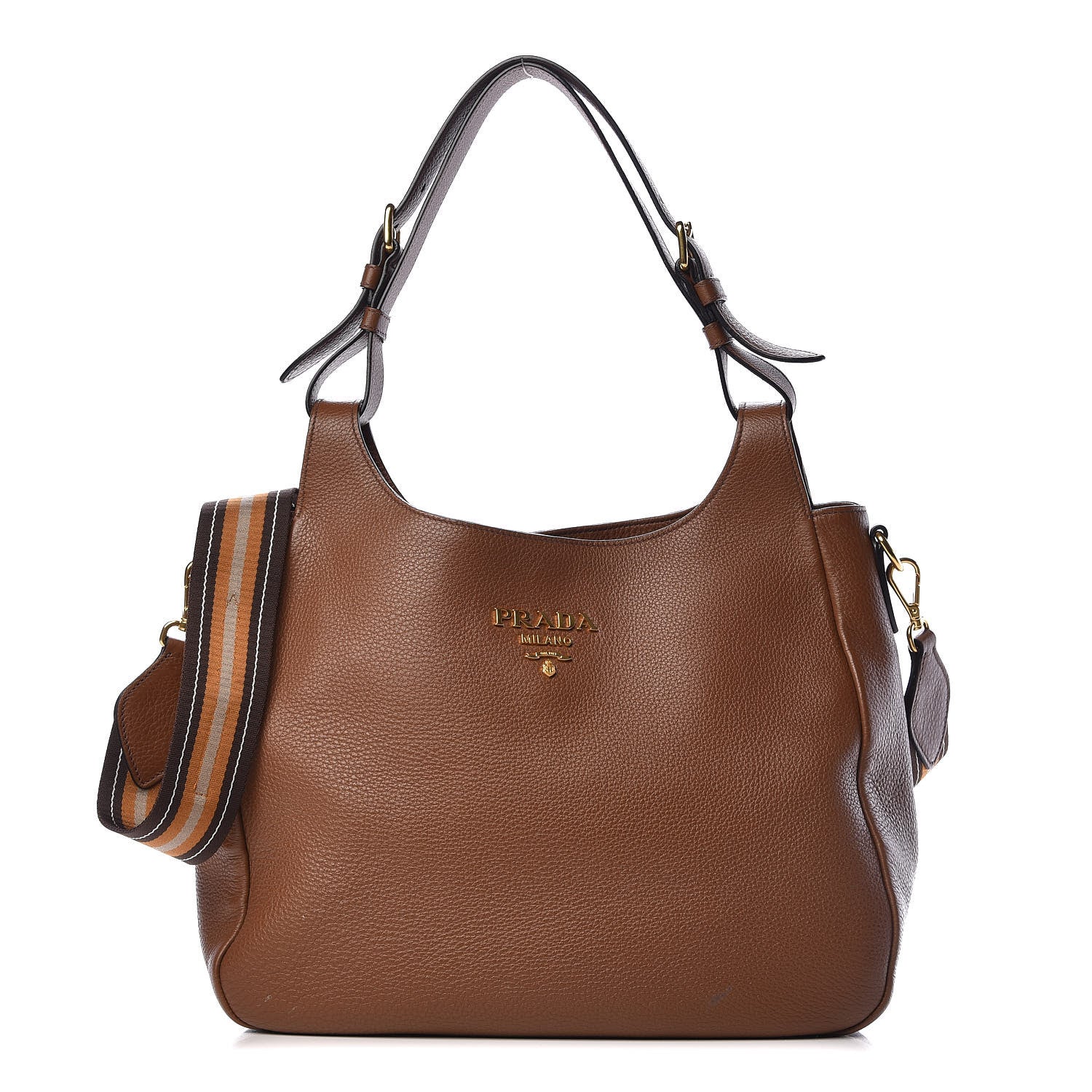Prada Vitello Daino Hobo Brandy 1 of 10