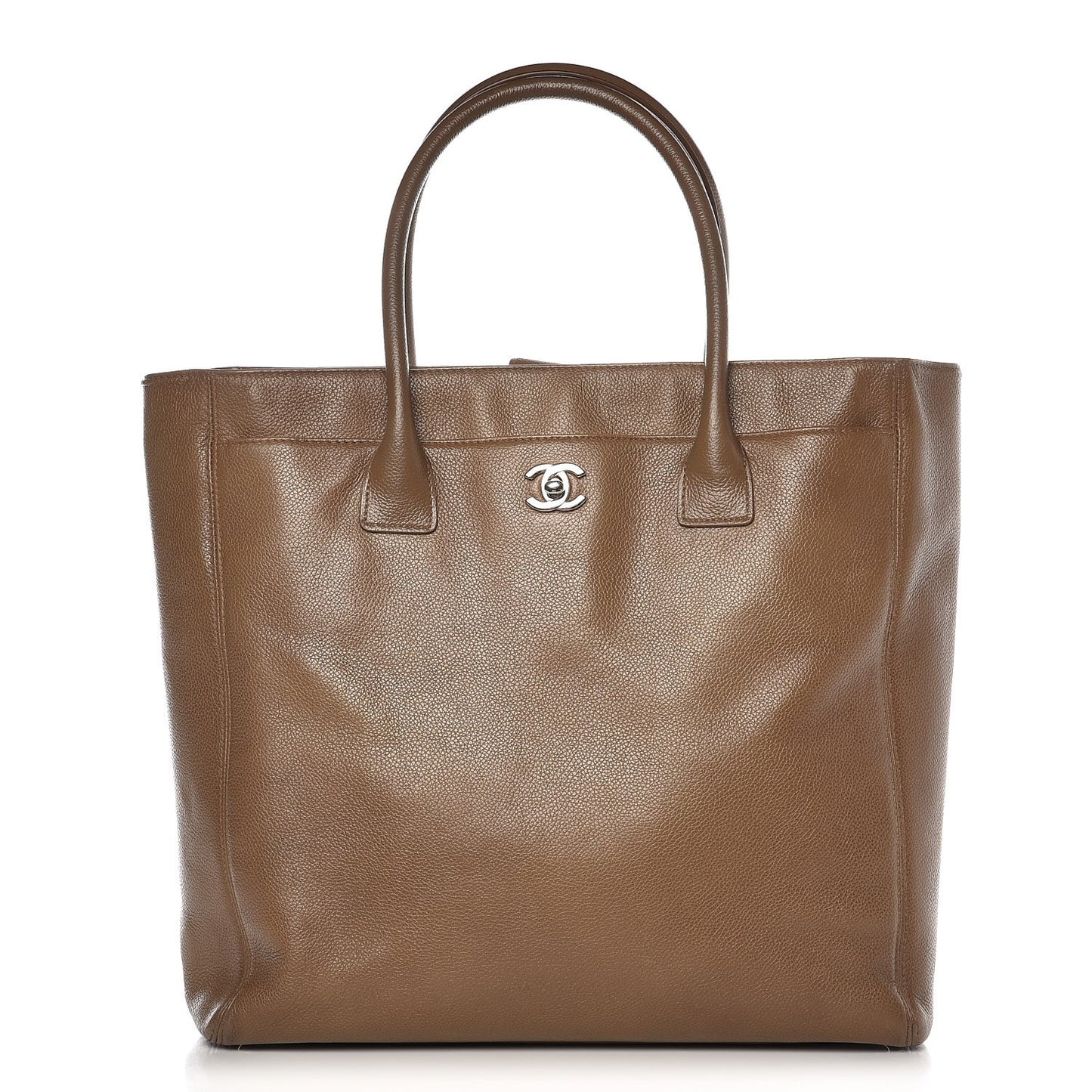 Calfskin Tall Cerf Tote Brown