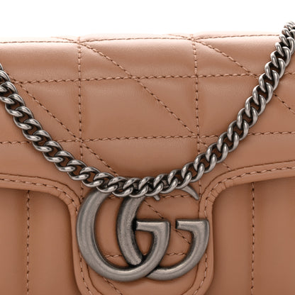 Gucci Calfskin Matelasse Aria Super Mini GG Marmont Shoulder Bag Camelia 8 of 10