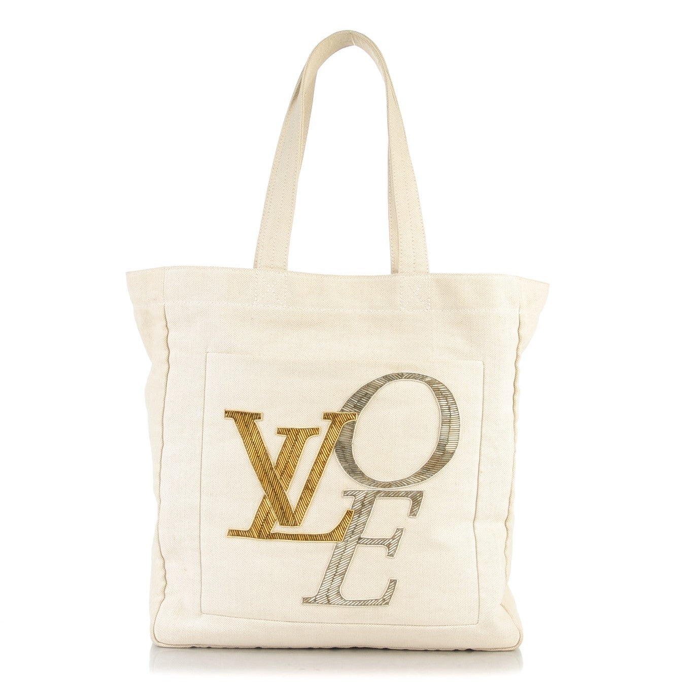 Canvas Sequin Thats Love LVOE Tote MM