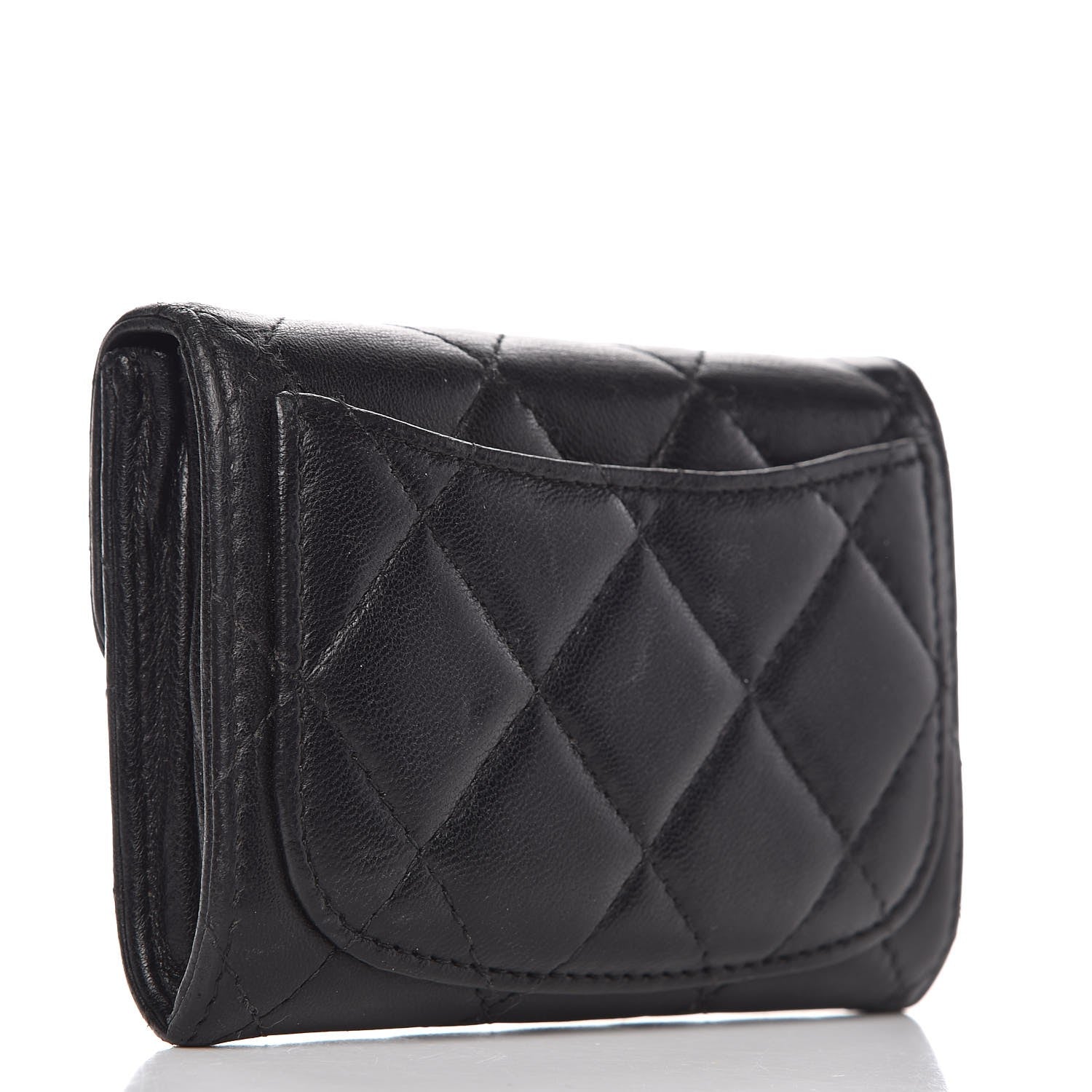 Chanel Lambskin Quilted Flap Card Holder Wallet Black 3 of 11