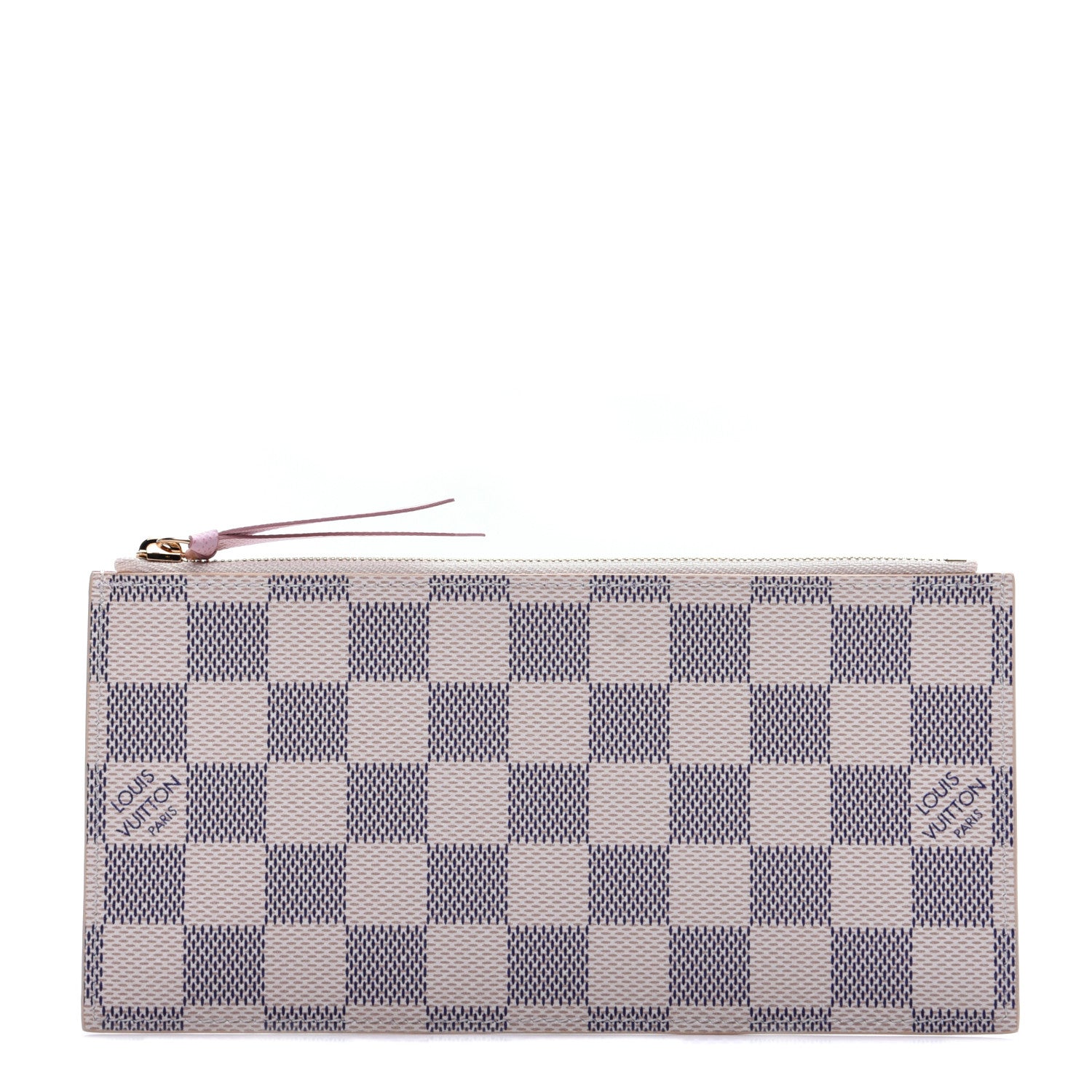 Louis Vuitton Damier Azur Felicie Chain Wallet Zippered Insert Rose Ballerine 1 of 9