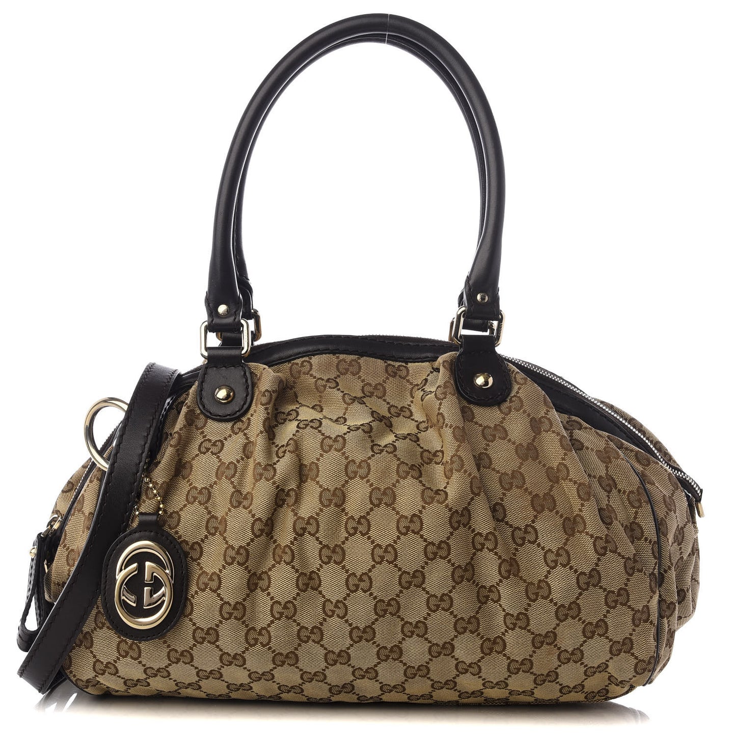 Monogram Medium Sukey Boston Bag Brown