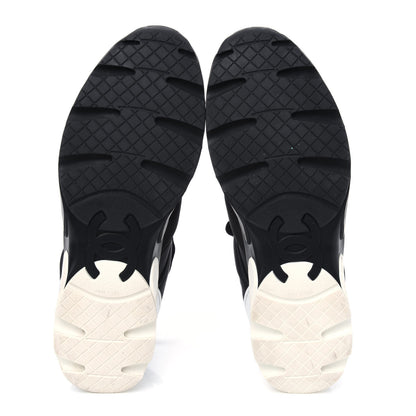 Chanel Calfskin CC Sneakers 39.5 Black White 5 of 9