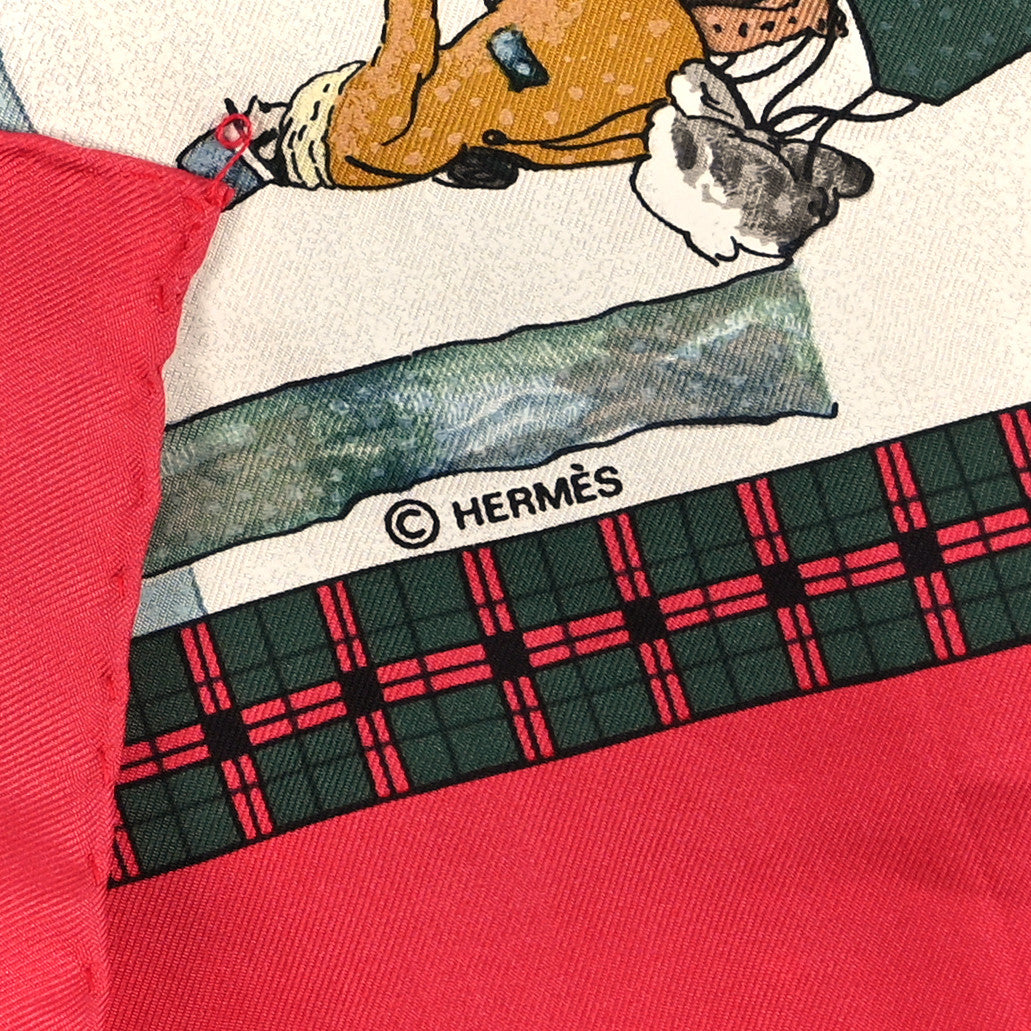 Hermes Silk L'hiver En Poste Rouge 3 of 3