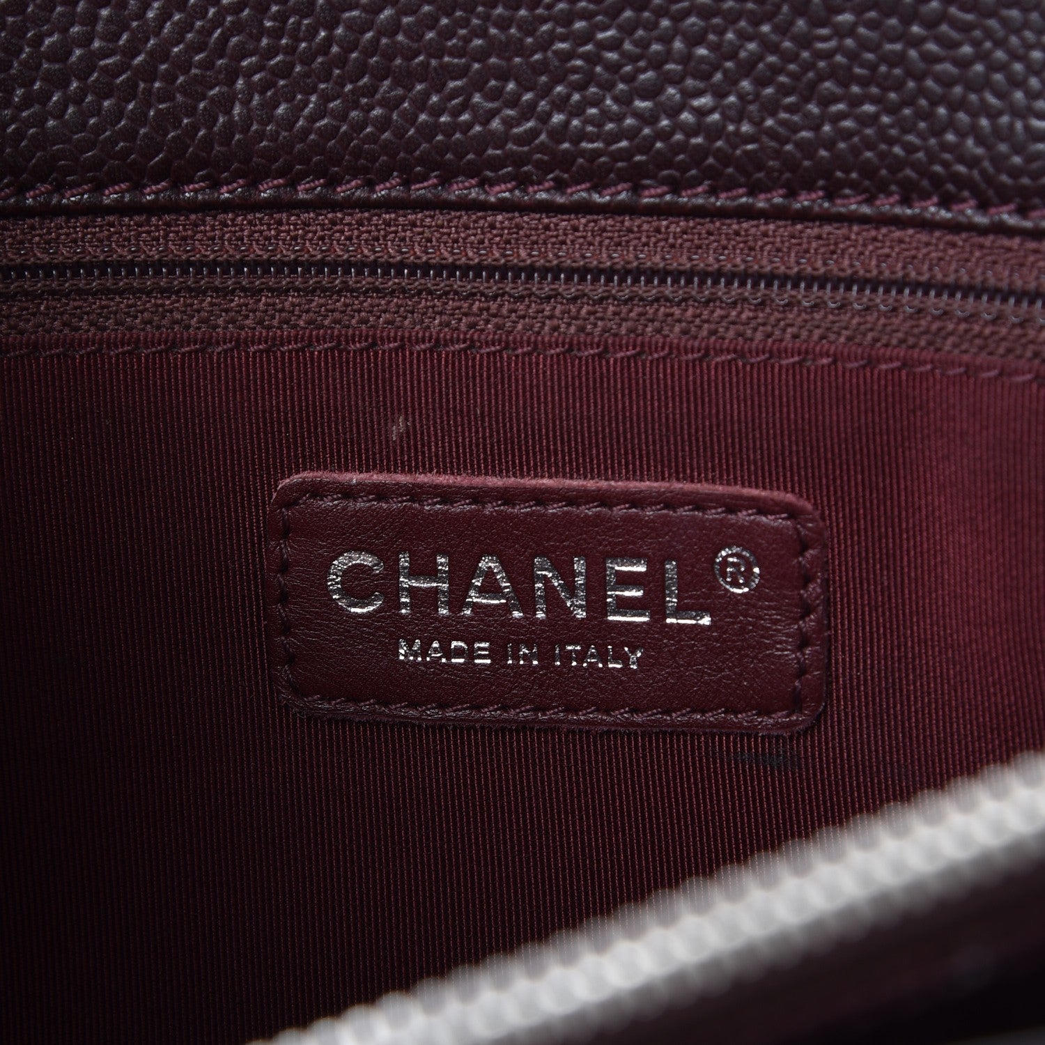Chanel Caviar Quilted Grand Shopping Tote GST Dark Burgundy 6 of 21