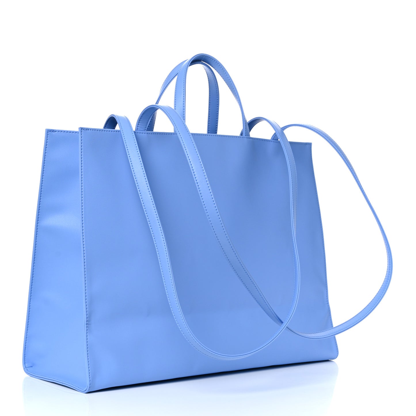 Vegan Leather Large Shopping Bag Cerulean
