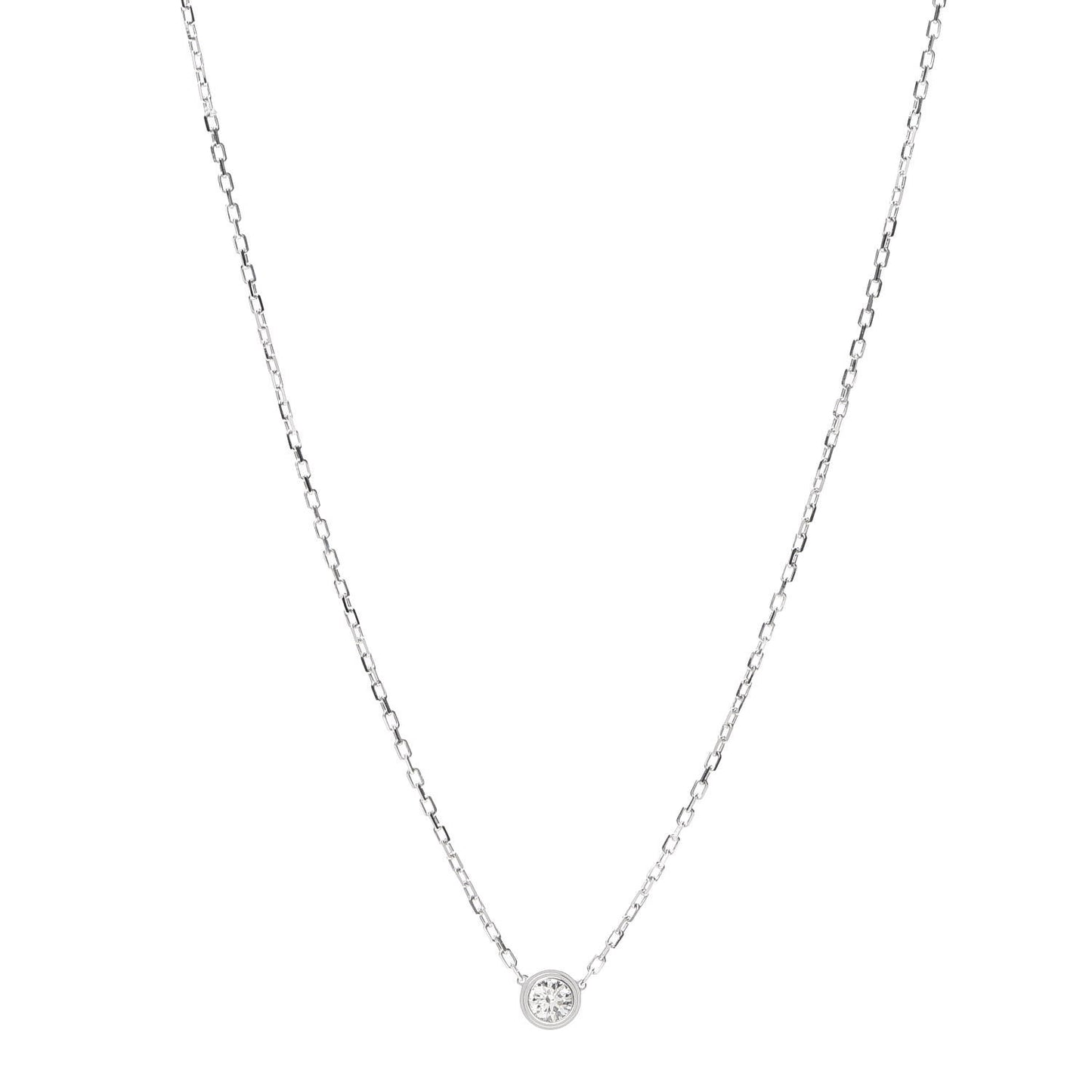 18K White Gold Diamond LM D'Amour Pendant Necklace