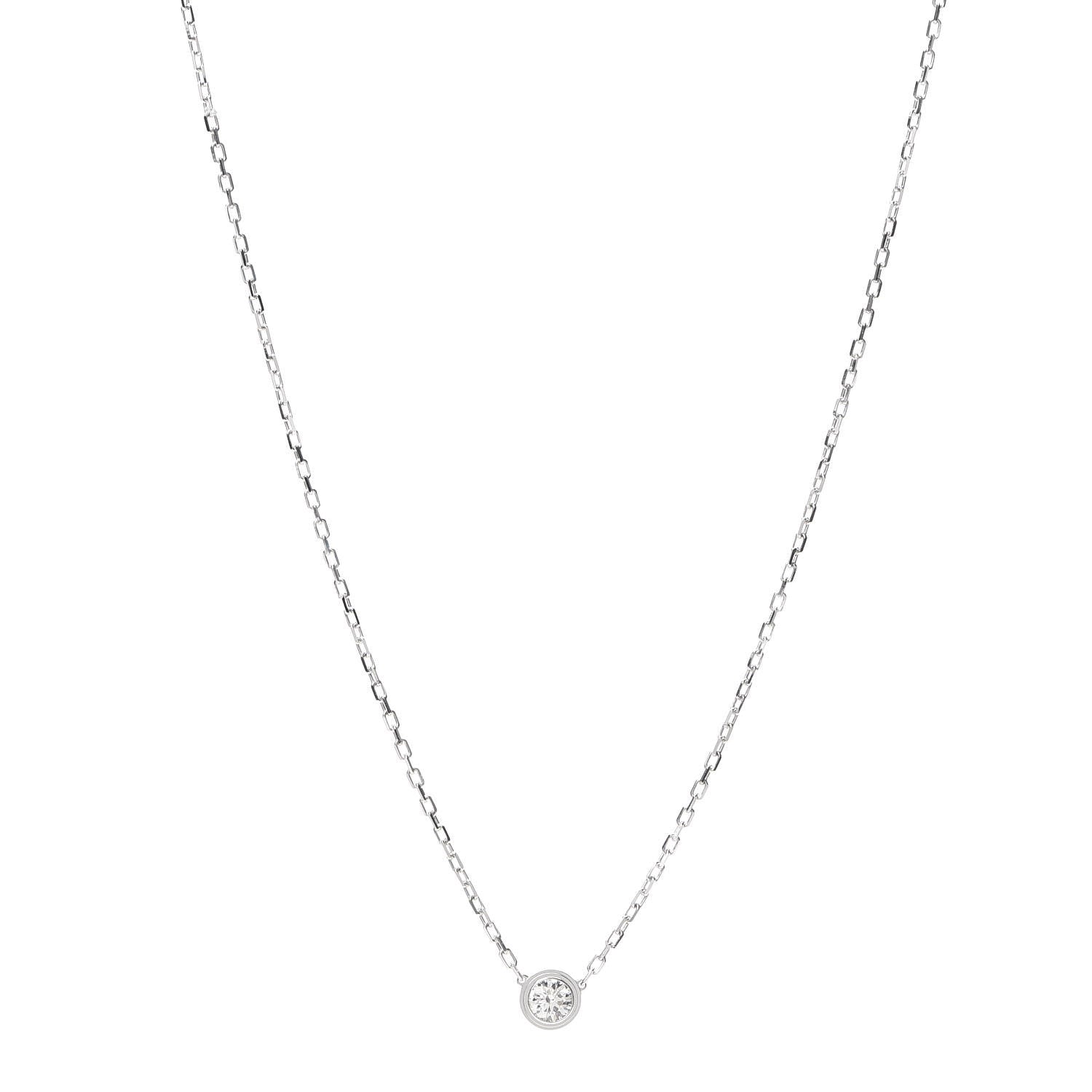 Cartier 18K White Gold Diamond LM D'Amour Pendant Necklace 1 of 6