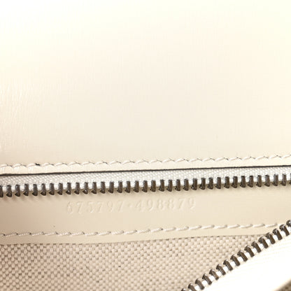 Gucci Boarded Dyana Lux Calfskin Web Small Bamboo 1947 Top Handle Bag Mystic White 8 of 11