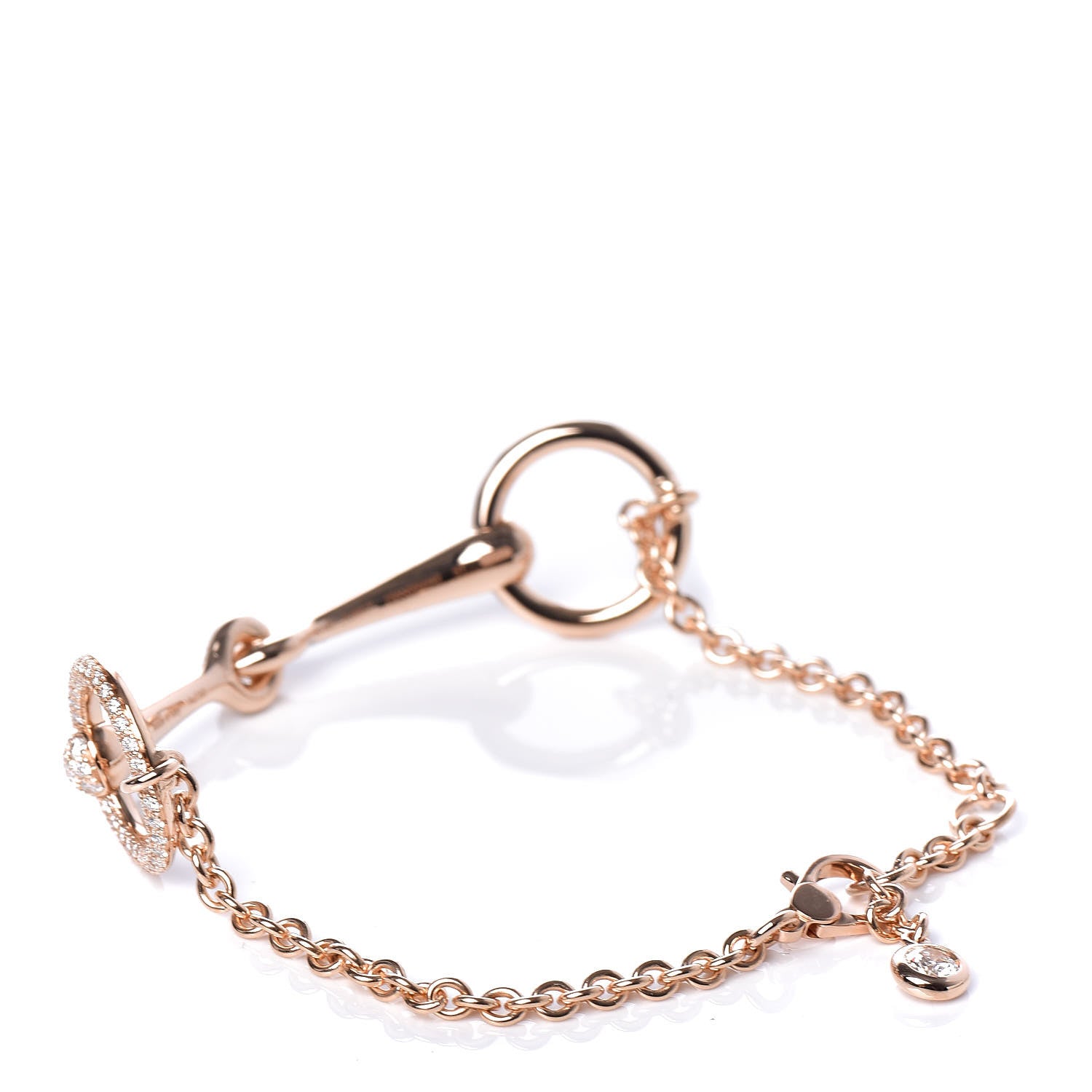 Hermes 18K Rose Gold Diamond TPM Filet d'Or Pave Bracelet ST 3 of 6
