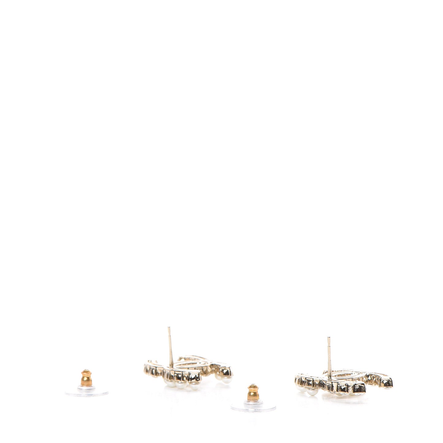 Crystal Pearl Dazzling Domino Earrings Gold