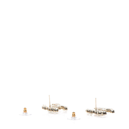 Chanel Crystal Pearl Dazzling Domino Earrings Gold 3 of 5