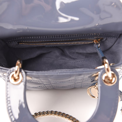 Christian Dior Patent Cannage Mini Lady Dior Light Blue 5 of 9