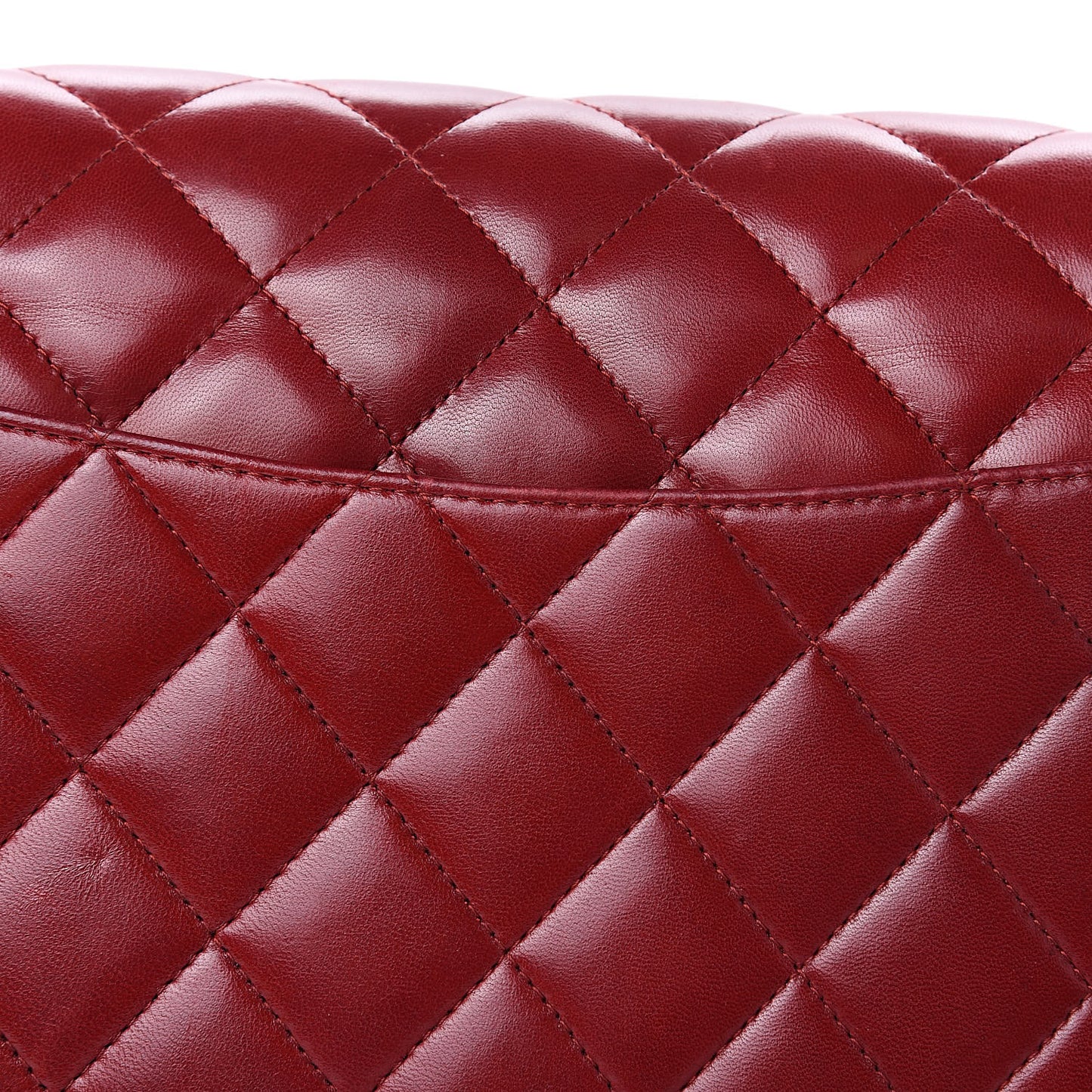 Lambskin Quilted Jumbo Double Flap Dark Red