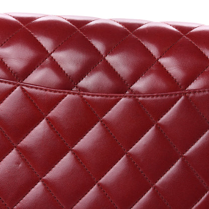 Chanel Lambskin Quilted Jumbo Double Flap Dark Red 12 of 19
