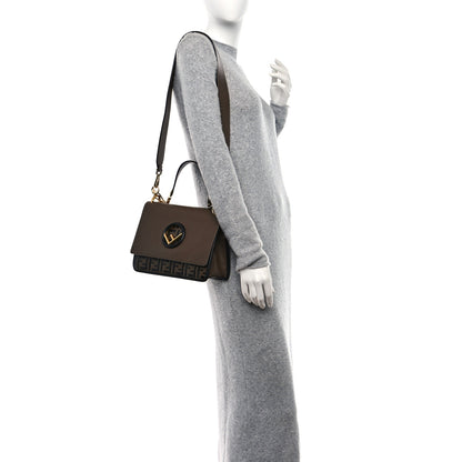 Fendi Vitello Century F is Fendi Bi-Color FF 1974 Embossed Kan I Shoulder Bag Maya Black 2 of 9