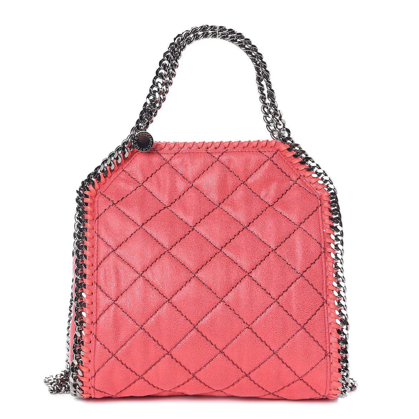Shaggy Deer Quilted Mini Falabella Tote Pink Fluo