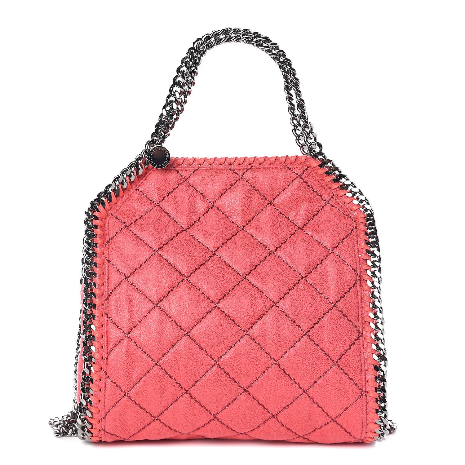 Stella McCartney Shaggy Deer Quilted Mini Falabella Tote Pink Fluo 1 of 9