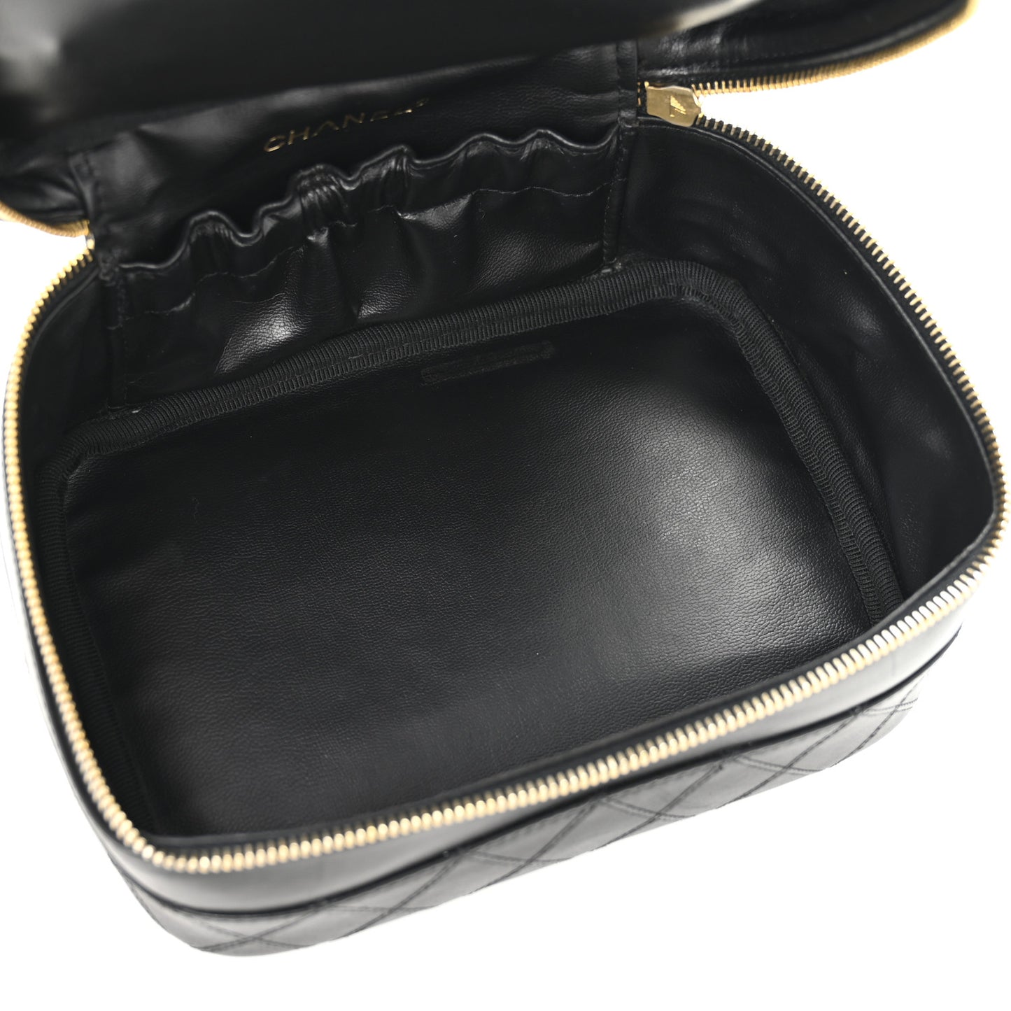Lambskin Vanity Cosmetic Case Black