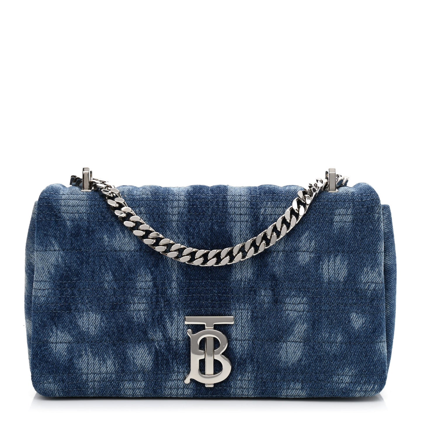 Denim Quilted Small Lola Bag Blue