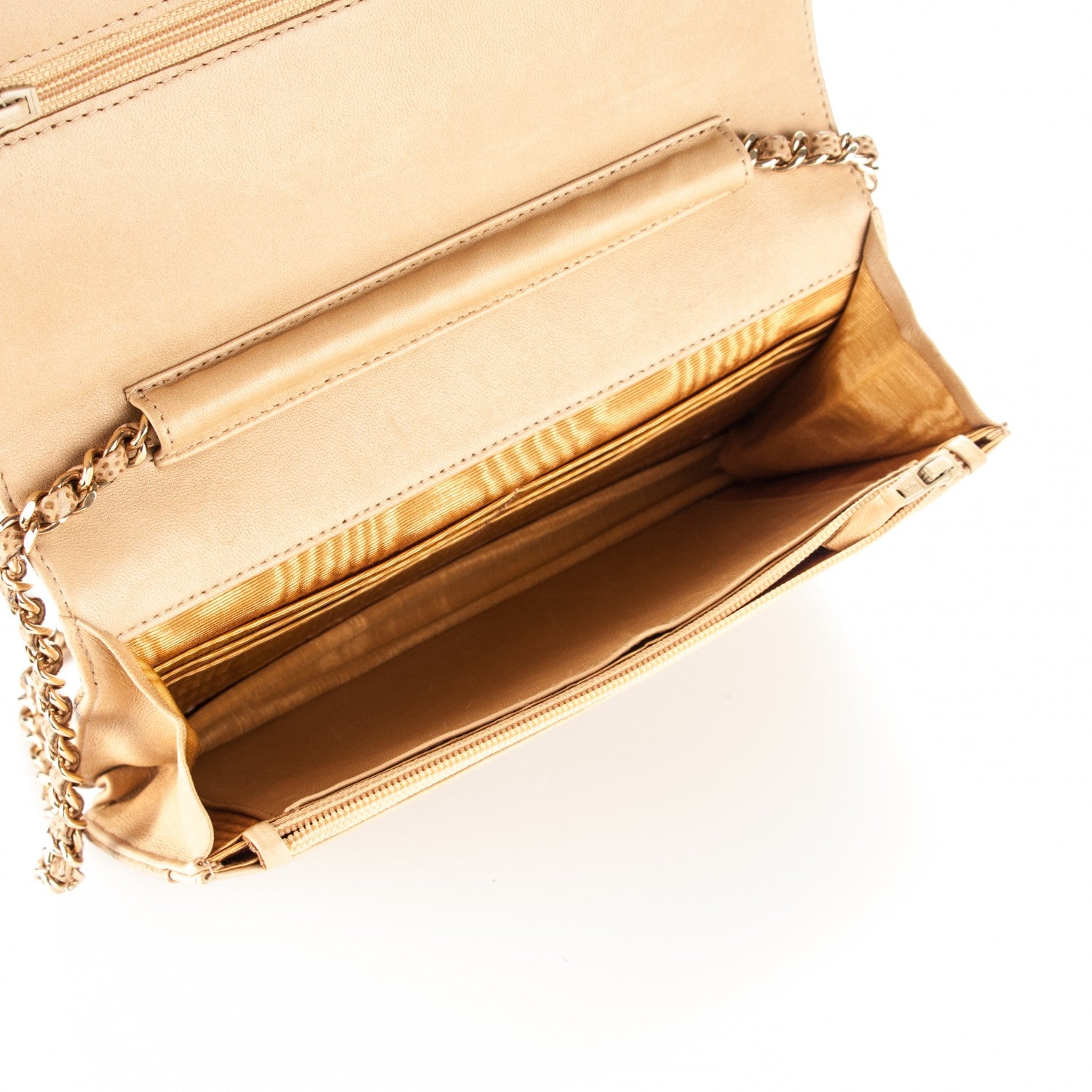 Chanel Caviar Timeless CC Wallet On Chain WOC Beige 6 of 9