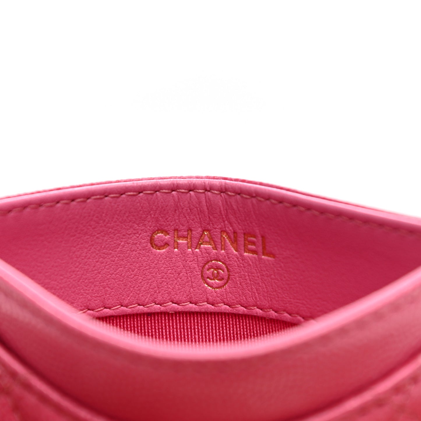 Caviar Quilted Card Holder Pink