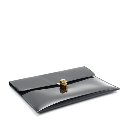 Alexander McQueen Patent Skull Lock Envelope Clutch 4 of 7