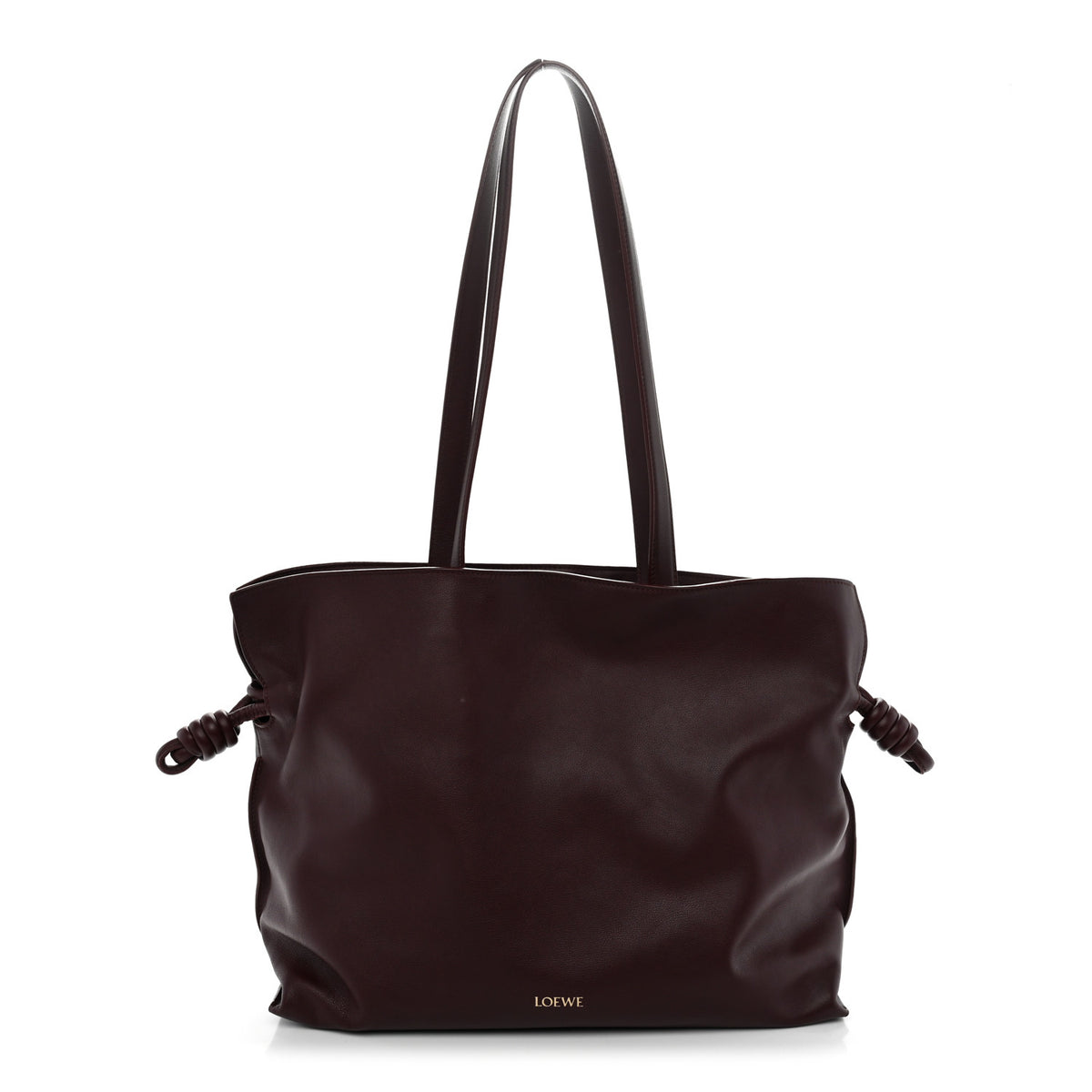 Calfskin Large Flamenco Knot Bag Dark Burgundy